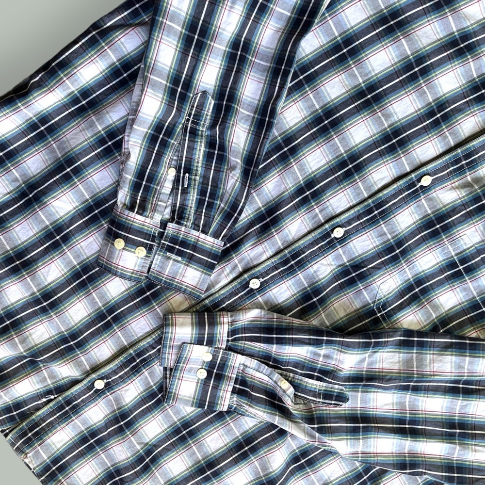 Sonoma Button Down Blue/White Plaid Shirt - Picture 13 of 14